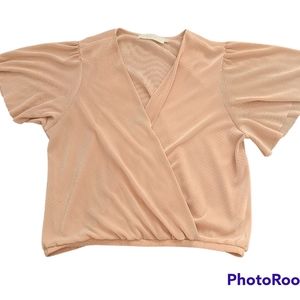 ASTR the label pink rose pleated top size XL